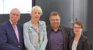 Stellten sich den Fragen der Auszubildenden: Peter Preuß, Susanne Schneider, Mehrdad Mostofizadeh und Nadja Lüders.