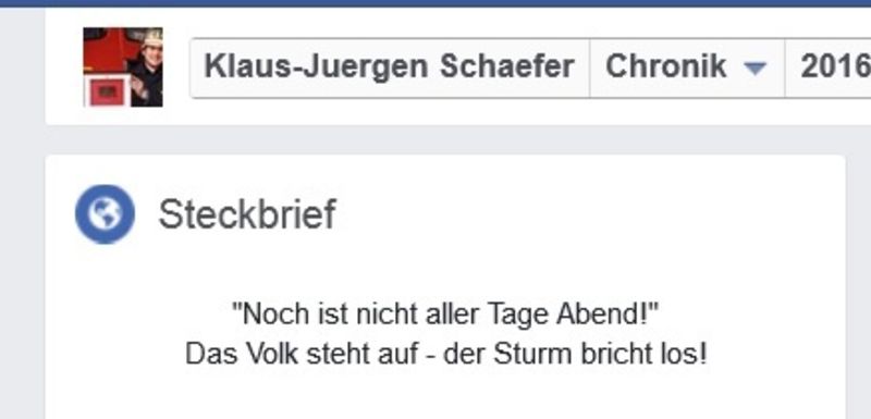 Screenshot von Schäfers Facebook-Profil.