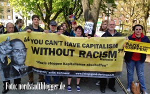 Das Bündnis "Dortmund stellt sich quer" hatte eine Demo in der Nordstadt angemeldet, damit die Neonazis ausweichen mussten. Foto: Alex Völkel