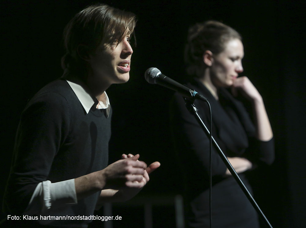Petra-Meurer-Theatertage 2014 Preisverleihung. Lisa Balzer und Sindy Tscherrig, Gefriergetrocknet, Essen, 1. Platz
