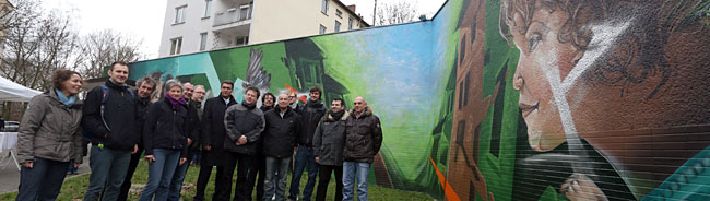 Graffiti Aktion am Schleswiger Platz