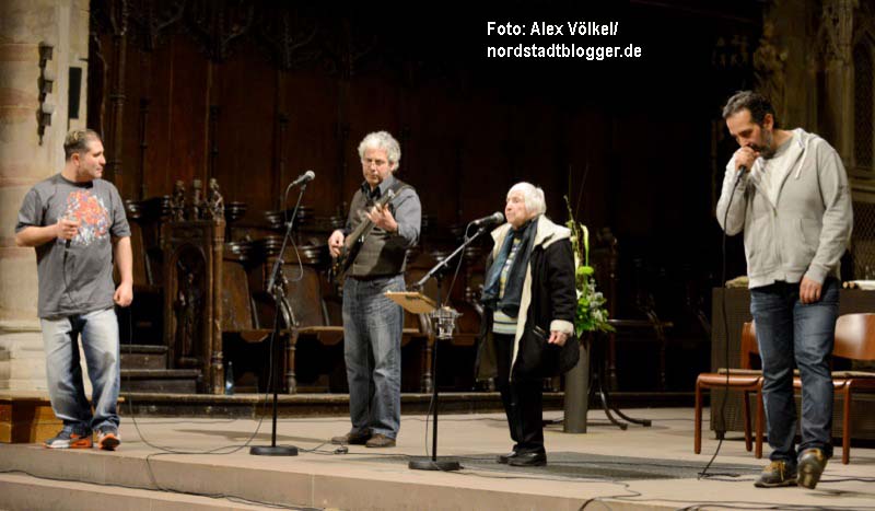 Ein Konzert mit Esther Bejarano und der Microphone-Mafia gab es in der Reinoldikirche. Fotos: Alex Völkel