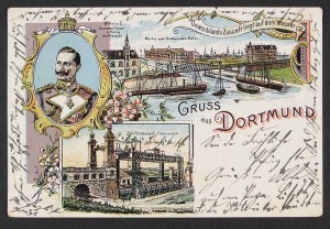 Der Dortmunder Hafen wurde auf Postkarten verewigt.