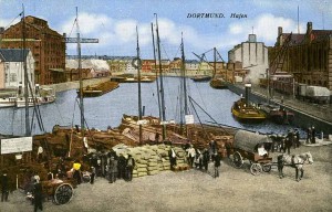 Der Dortmunder Hafen wurde auf Postkarten verewigt.