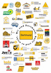 „Wir sind Dortmund. Nazis sind es nicht.“ sagen 50 Dortmunder Verbände, Vereine, Institutionen, Firmen. Plakat: Planerladen