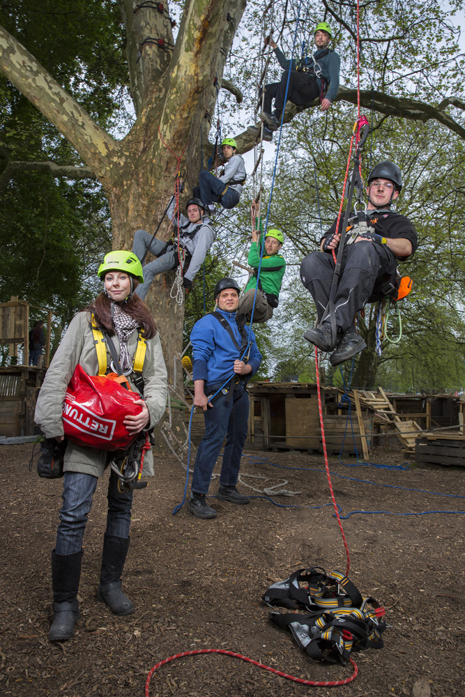 Das Kletterteam vom Big Tipi, Fredenbaumpark. Foto Dietmar Wäsche