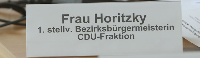 Abwahl von Gerda Horitzky (CDU) als stellv. Bezirksbürgermeisterin in der Bezirksvertretung am 24.09.2014