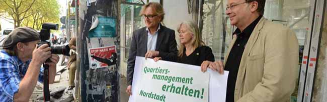 Die Grünen Ingrid Reuter, Ulrich Langhorst und Dirk Logermann forderten eine Zwischenlösung ein.