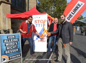 Piraten und Linke sagten den Freihandelsabkommen den Kampf an.