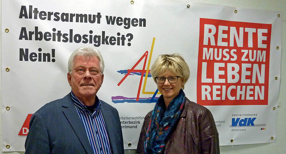 Eberhard Weber und Jutta Reiter tragen Verantwortung für das Arbeitslosenzentrum Dortmund.