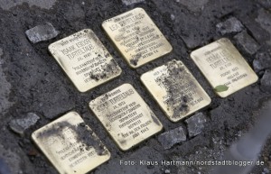 Stolpersteine, Erinnerung an die Ermordeten im Nationalsozialismus wurden in der Nordstadt verlegt. Stolpersteine in der Heiligegartenstraße erinnern an die Familie Turteltaub