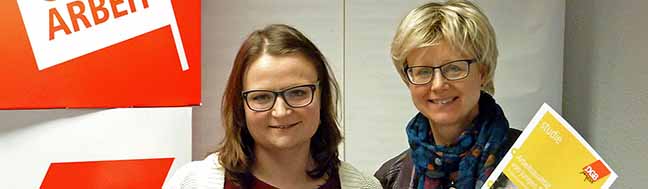 Jugendbildungsreferentin Tina Malguth und DGB-Chefin Jutta Reiter. Foto: Joachim vom Brocke