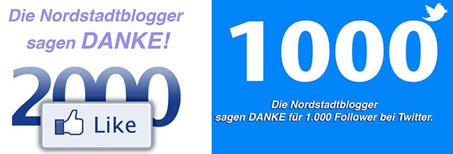 Die Nordstadtblogger sagen Danke für 2000 Facebook-Fans und 1000 Twitter-Follower.