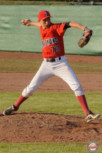 Nadir Ljatifi in der 1. Bundesliga 2013 als Pitcher für die Dortmund Wanderers. Foto: Jörg Klause