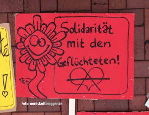 Solidarität mit Flüchtlingen standen im Mittelpunkt der Refugees Welcome Demo in Dortmund.