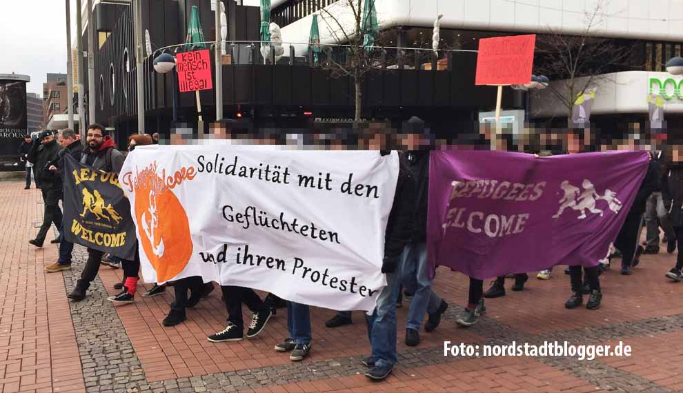 Solidarität mit Flüchtlingen standen im Mittelpunkt der Refugees Welcome Demo in Dortmund.