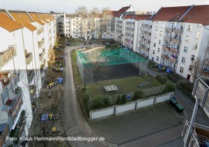 Blickfang Schüchtermanncarree, Wohnqualität lockt Mieter in die Nordstadt. Blick in den Innenhof