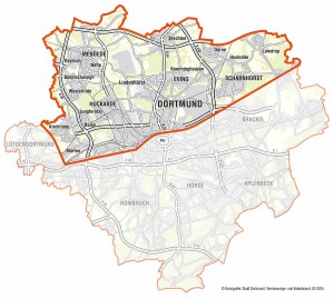 Sieben Stadtbezirke sind in "Nordwärts" ganz oder teilweise einbezogen.