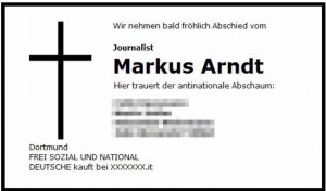 Mehrere Todesanzeigen sind in den vergangenen Wochen erschienen, die Marcus Arndt galten.