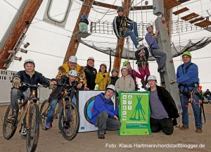 Eröffnung der Erlebniswelt Big Tipi am Fredenbaum. Klettern, Radfahren, Bogenschießen und vieles mehr kann man im und rund ums Zelt machen