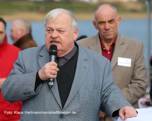 Finnisage der Ausstellung, Wir: Echt Nordstadt! am Phoenixsee in Dortmund-Hörde. Landesarbeitsminister Guntram Schneider