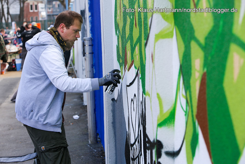 Mauer Galerie, Streetart 2015 in der Weißenburger Straße am Kraftwerk