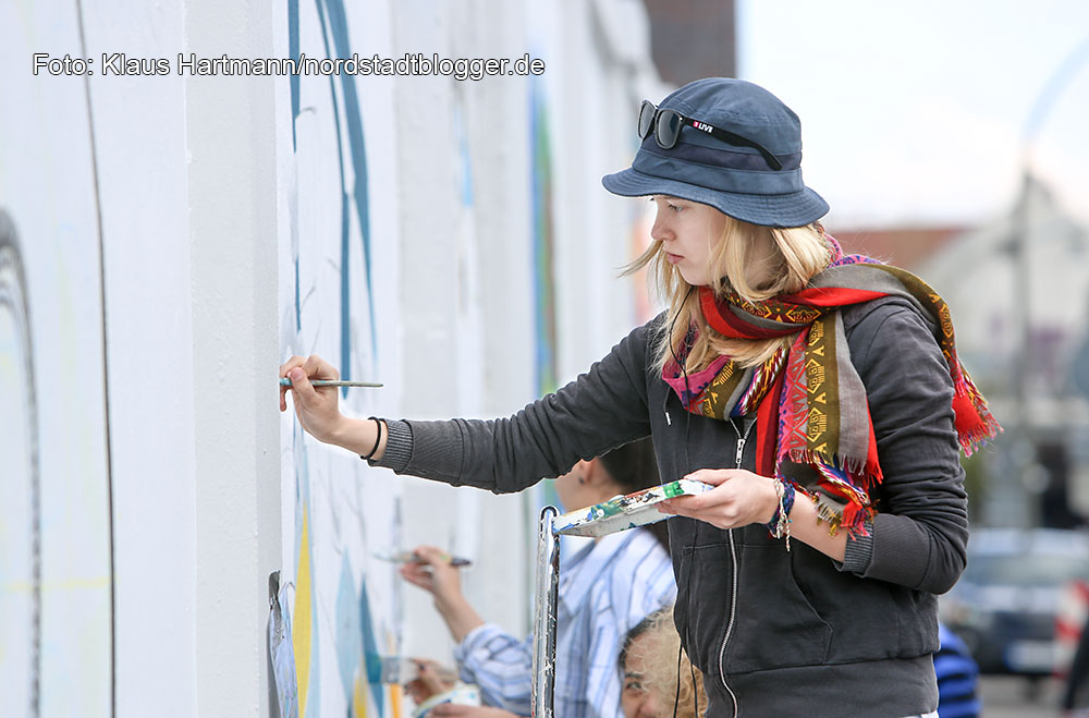 Mauer Galerie, Streetart 2015 in der Weißenburger Straße am Kraftwerk