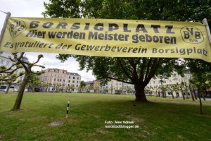 Auf dem Borsigplatz sind die große BVB-Party am Sonntag ihren ersten Höhepunkt erleben..