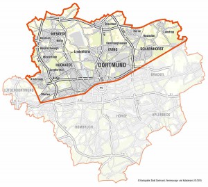Das Programmgebiet von „Nordwärts“ wird sieben Stadtbezirken von Dortmund ganz oder teilweise enthalten.