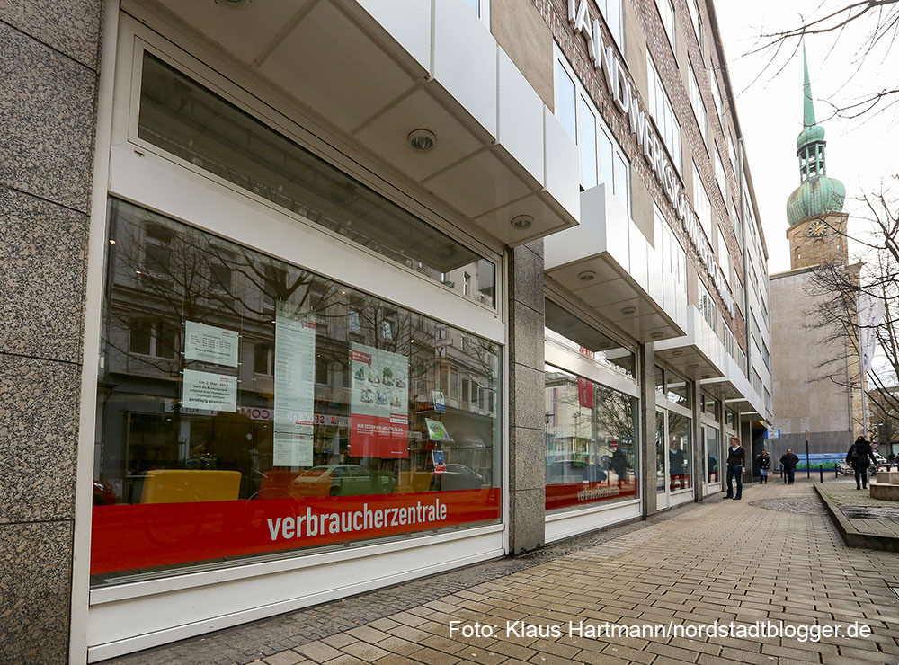 Verbraucherzentrale feiert fünfzigjähriges Jubiläum in der Reinoldistraße. Marlies Berndsen ist in den neuen Räumlichkeiten zu Besuch. Aussenansicht