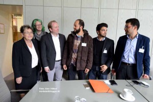 Syrische Flüchtlinge aus dem Protestcamp in Dortmund waren zu Gast im Landtag.