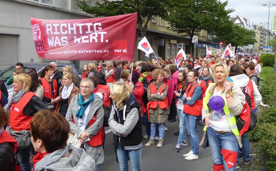 Am Mittwoch hatten 1200 Streikende in der Nordstadt für eine Aufwertung der Sozial- und Erziehungsberufe demonstriert. Foto: ver.di