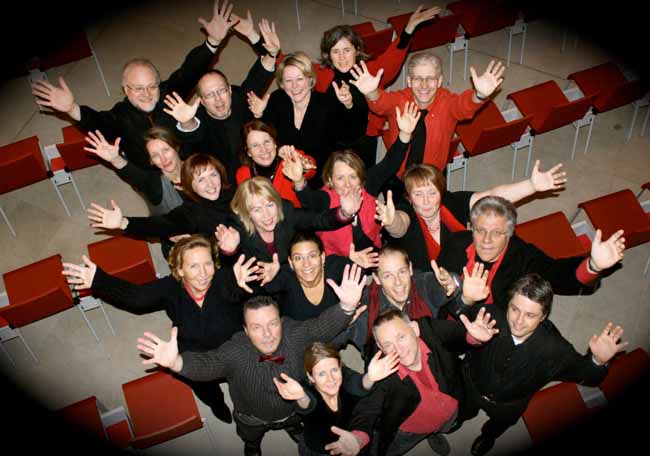 Das Vokalensemble "Voices after eight" aus Recklinghausen ist zu Gast.