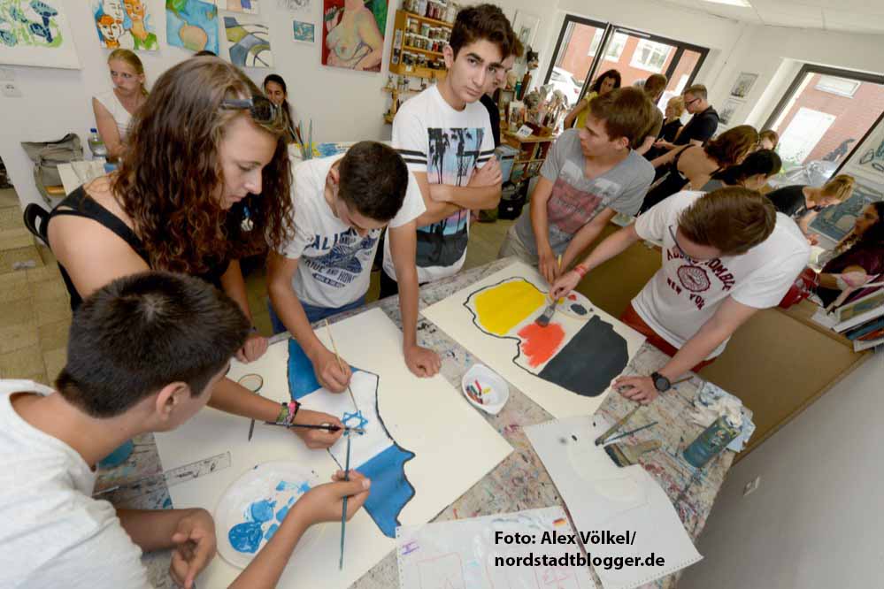  25 Jugendliche aus Dortmund und der israelischen Stadt Azur haben in Atelier „Inicio“ kreativ gearbeitet.
