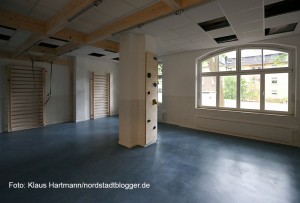 Neuer Kindergarten an der Oesterholzstraße wird eröffnet. Das Sportzimmer mit Klettersäule