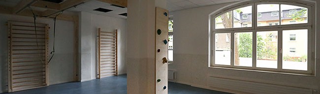 Neuer Kindergarten an der Oesterholzstraße wird eröffnet. Das Sportzimmer mit Klettersäule