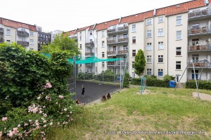 2. Nordwärts-Wanderung durch das Nordmarkt-Viertel. Im Innhof des Schüchtermann-Karrees