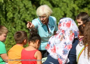 Sommerfest auf dem Spielplatz Westerbleichstraße. Die Stiftung Ute e. V. Kinder- und Jugendförderung unterstützt die Arbeit auf dem Spielplatz. Namen?