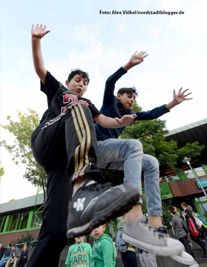 DKH und AWO hatten die Block-Party mit einem Sport-, Musik- und Kreativprogramm organisiert.