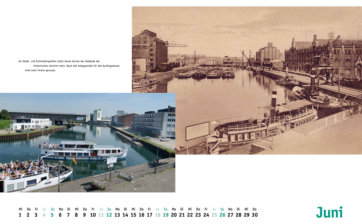 Das Kalender-Blatt Juni gibt einen Einblick in den Stadthafen.