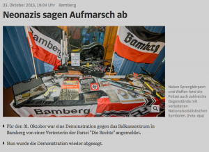 Die Razzia gegen Mitglieder Partei „Die Rechte“ sorgtfür bundesweite Aufmerksamkeit, wie ein Screenshot von Süddeutsche.de belegt.