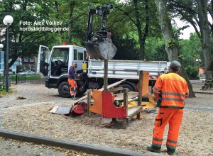 Auch auf dem Spielplatz auf dem Nordmarkt musste ein Spielgerät abgerissen werden.