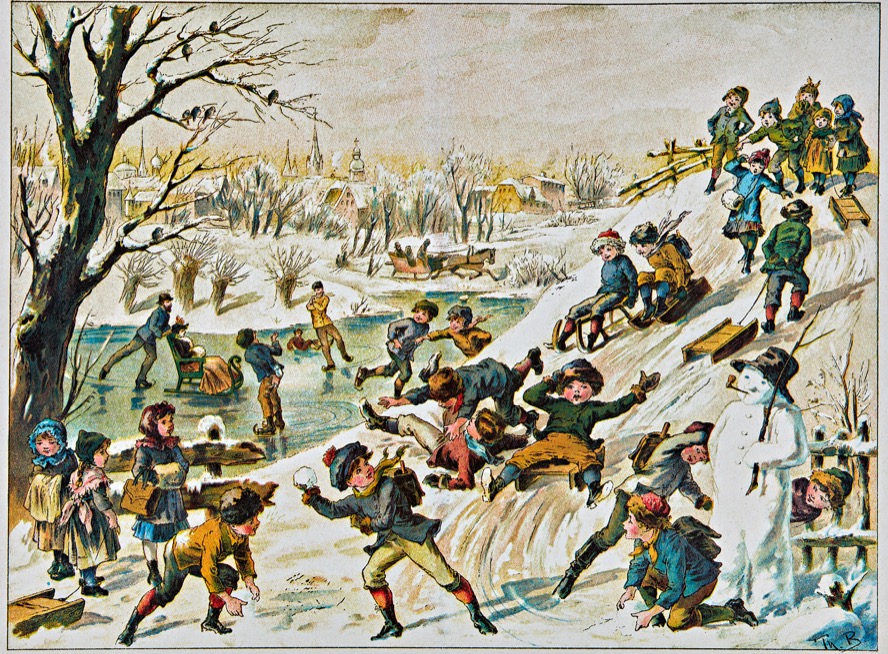 Anschauungsbild „Winterfreuden“ aus der Sammelmappe „Die Heile Welt von anno dazumal“, Wuppertal 1891 (Gütersloh 1975) Foto: Jürgen Spiler 
