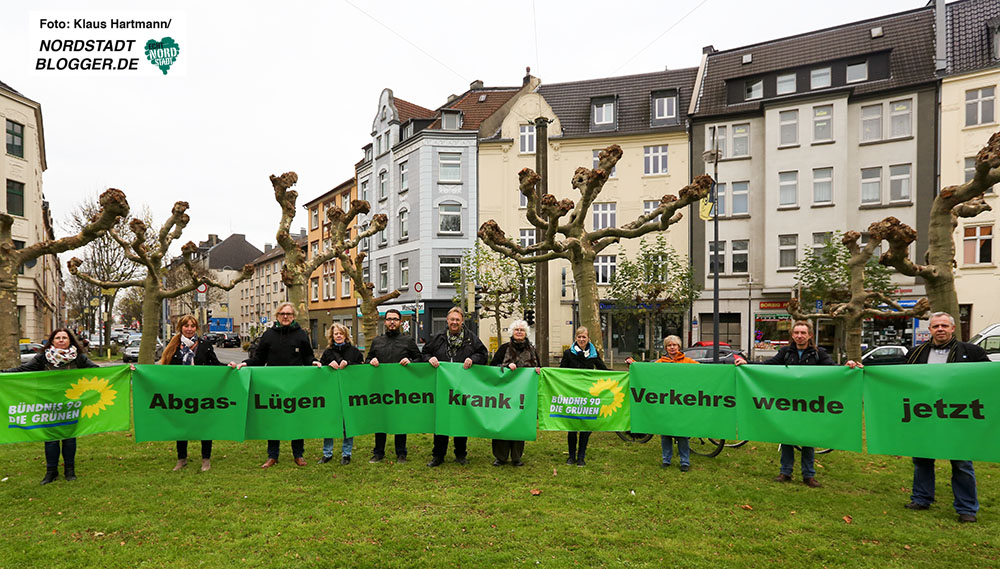 Die Fraktion Bündnis90/Die Grünen im Rathaus fordern am Borsigplatz die Verkehrswende