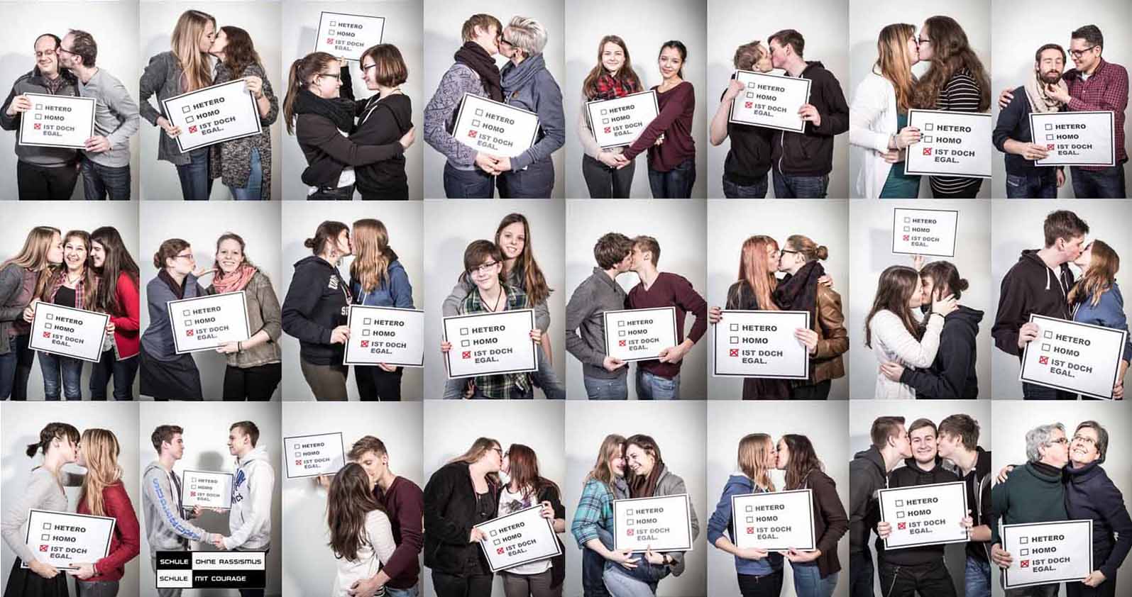 Das Max-Planck-Gymnasium,präsentierte die Ergebnisse der Fotoaktion „Dein Gesicht gegen Homophobie“.