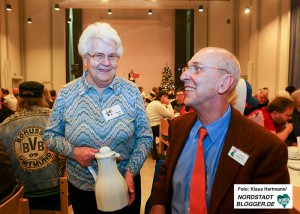 Heilig Abend für Wohnungslose im Reinoldinum. Irmgard und Helmut Szymanski