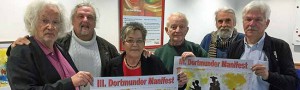 Stellten das III. Dortmunder Manifest vor: Walter Liggesmeyer, Georg Masalsky, Gerda Kieninger (SPD-MdL), Udo Fischer, Gerhard Otto und Georg Deventer. Foto: Joachim vom Brocke