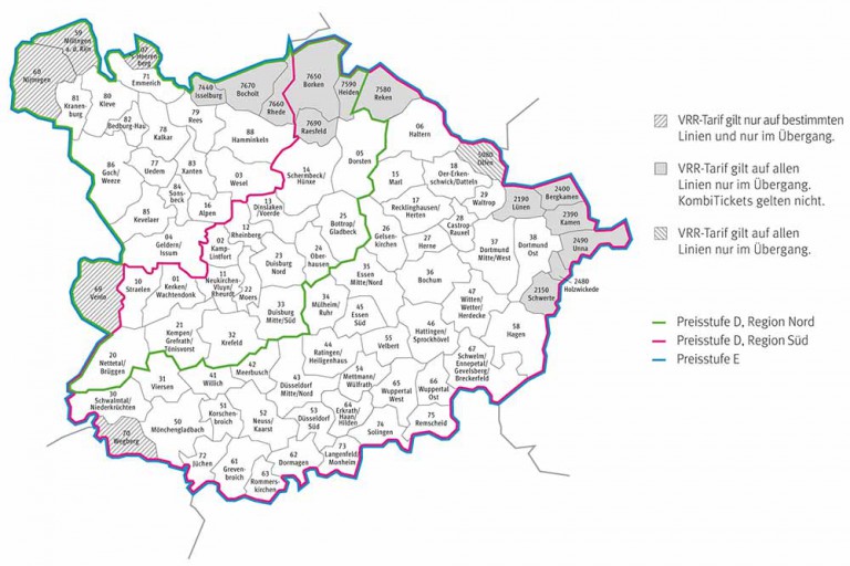 Verkehrsverbund Rhein-Ruhr mit neuer Preis- und Tarifstruktur: Tickets