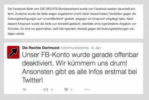 Facebook-Seiten der Partei „Die Rechte“ wurden gesperrt und dann gelöscht. (Screenshots)