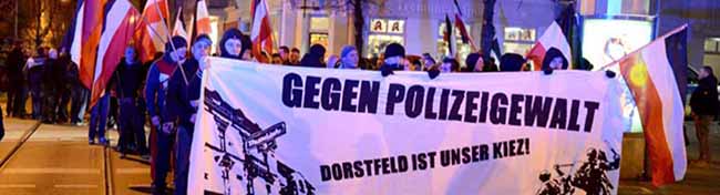 Neonazis - Demo gegen die Polizei im Nazi-Kiez Dorstfeld